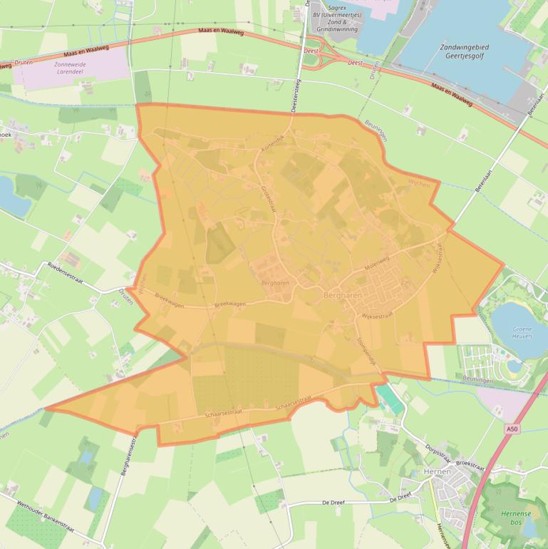 Kaart van postcodegebied 6617.