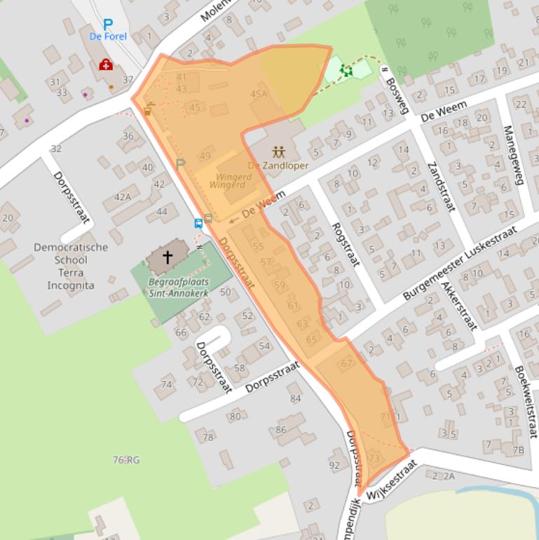 Kaart van postcodegebied 6617AC.