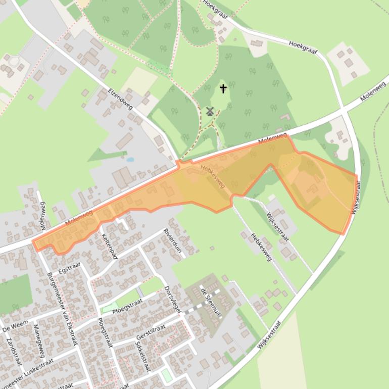 Kaart van postcodegebied 6617BE.