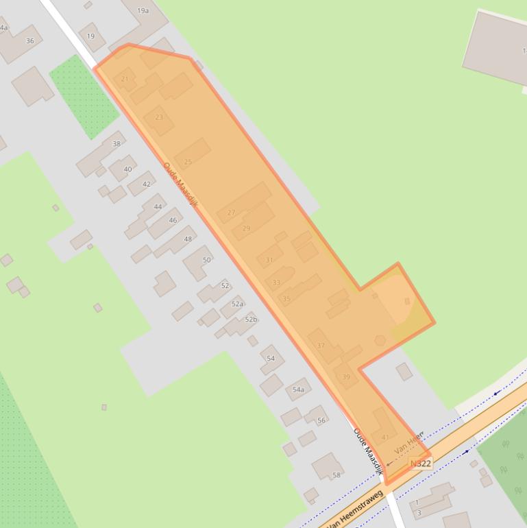 Kaart van postcodegebied 6621AB.