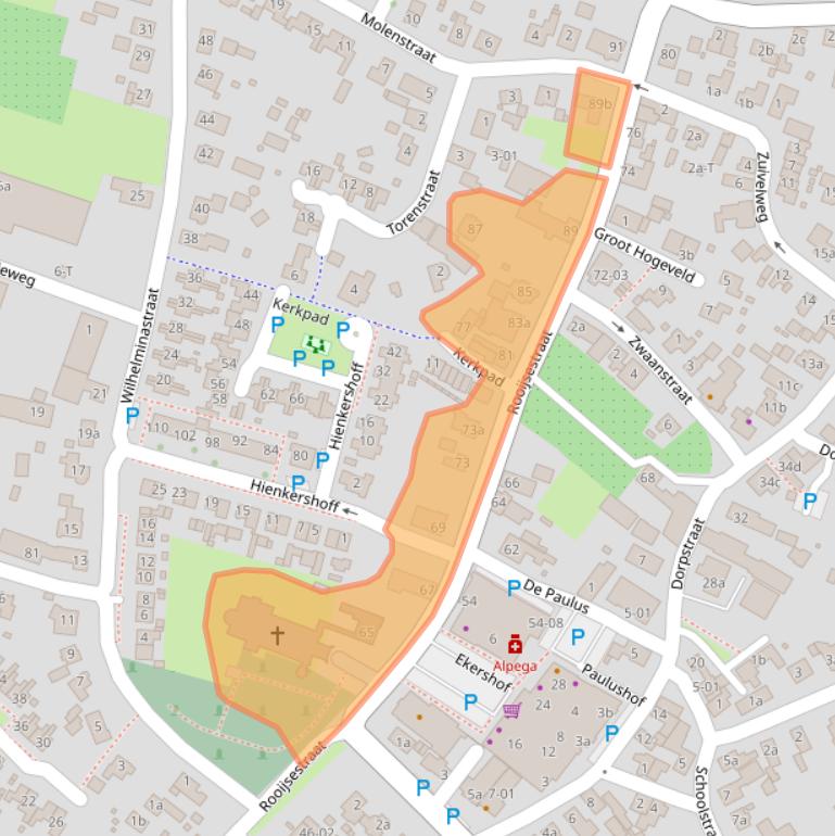 Kaart van postcodegebied 6621AK.