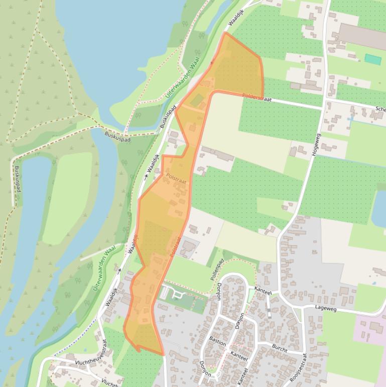 Kaart van postcodegebied 6621AS.