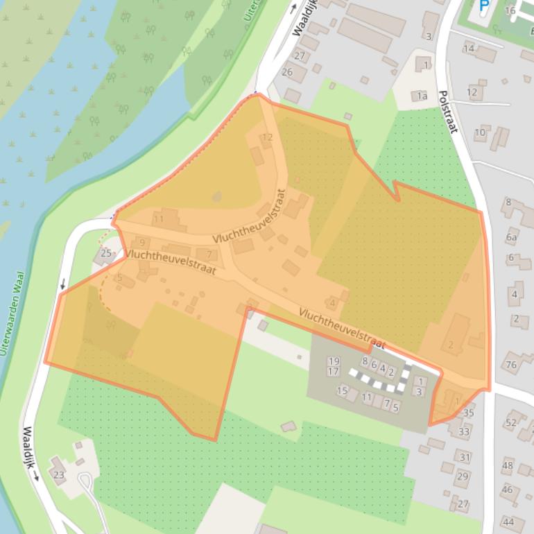 Kaart van postcodegebied 6621BK.