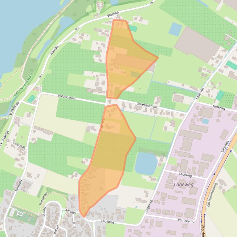 Kaart van postcodegebied 6621BN.