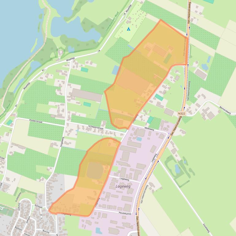 Kaart van postcodegebied 6621BR.