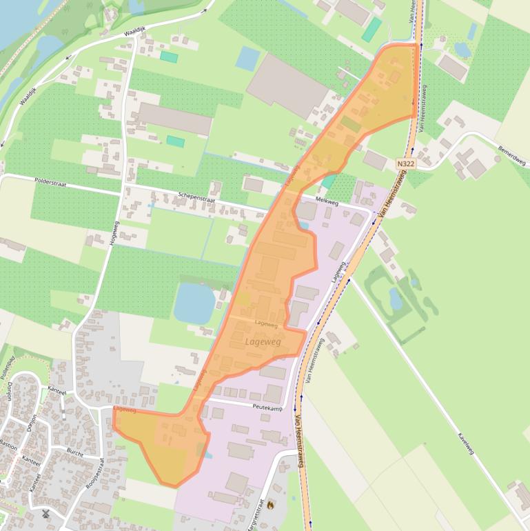 Kaart van postcodegebied 6621BS.