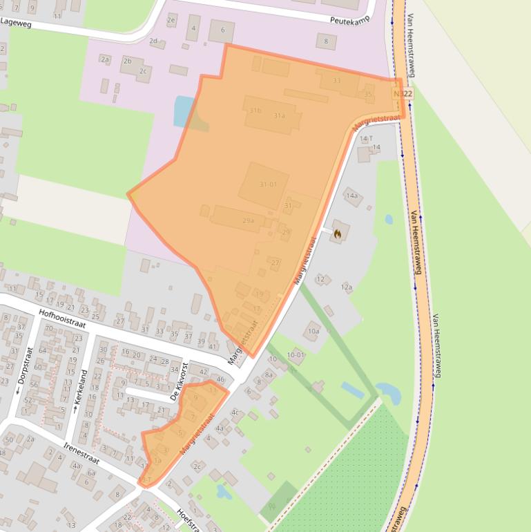 Kaart van postcodegebied 6621BV.