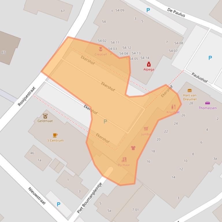 Kaart van postcodegebied 6621CJ.