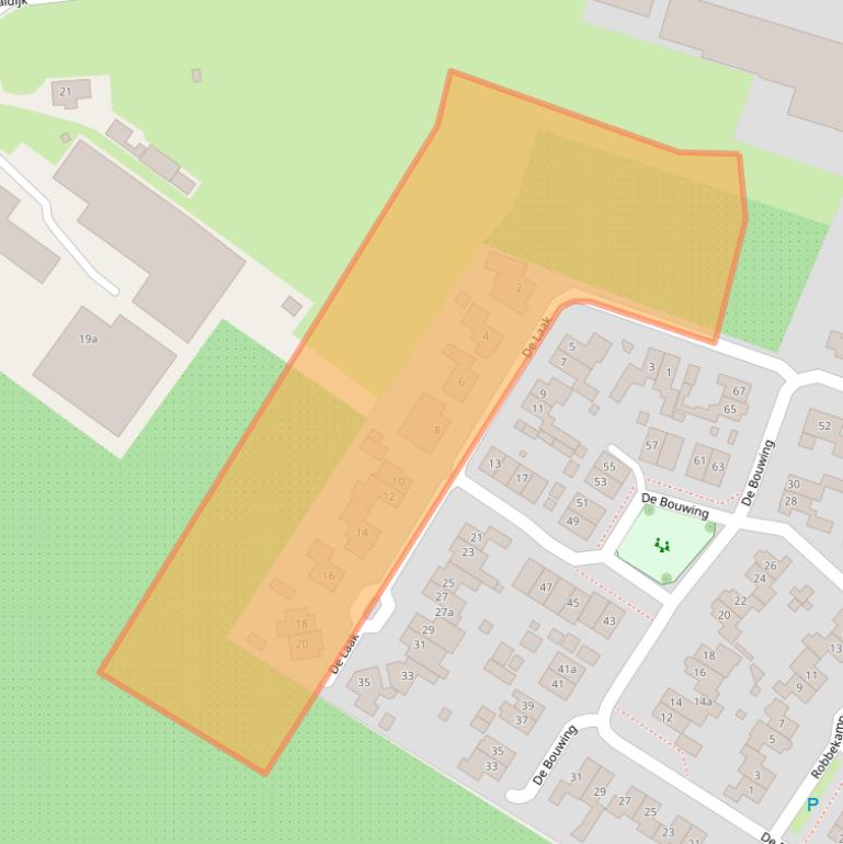 Kaart van postcodegebied 6621DD.