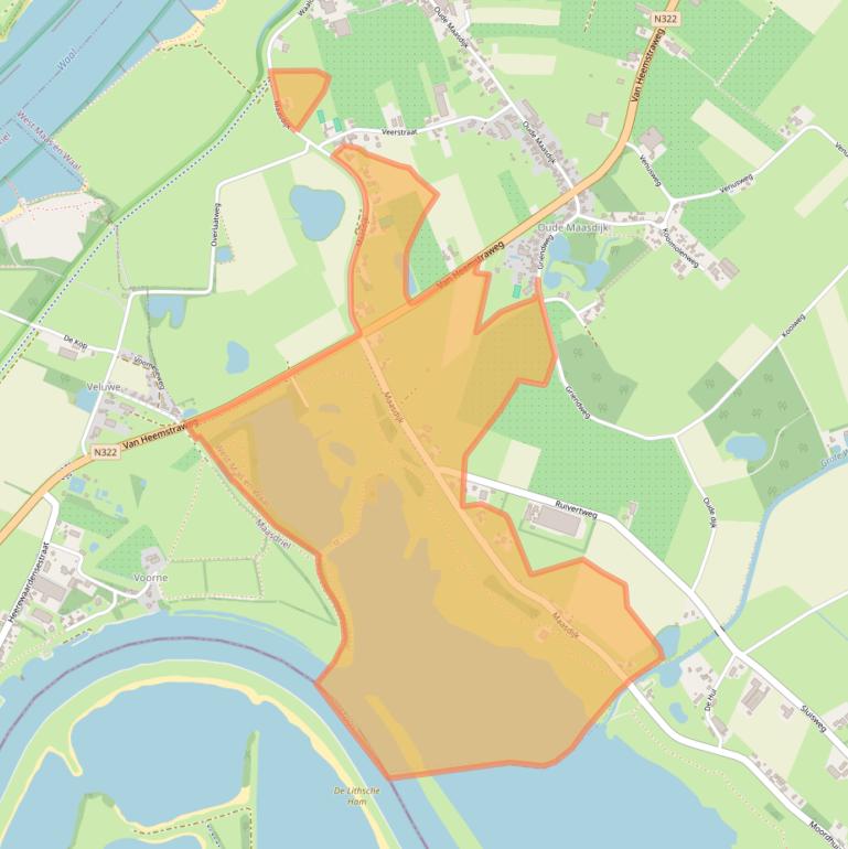 Kaart van postcodegebied 6621KE.