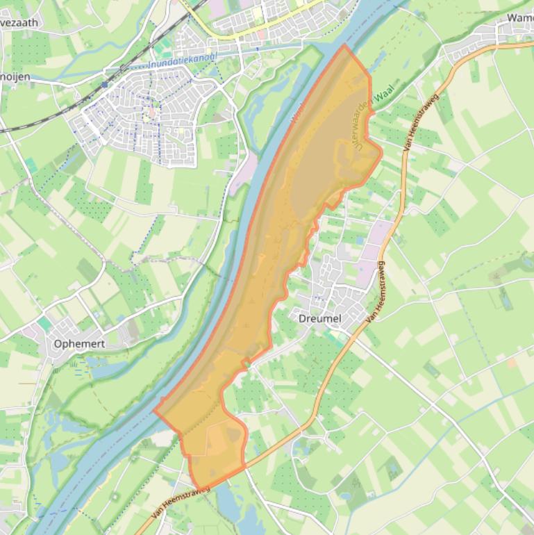 Kaart van postcodegebied 6621KH.