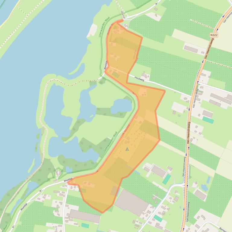 Kaart van postcodegebied 6621KJ.