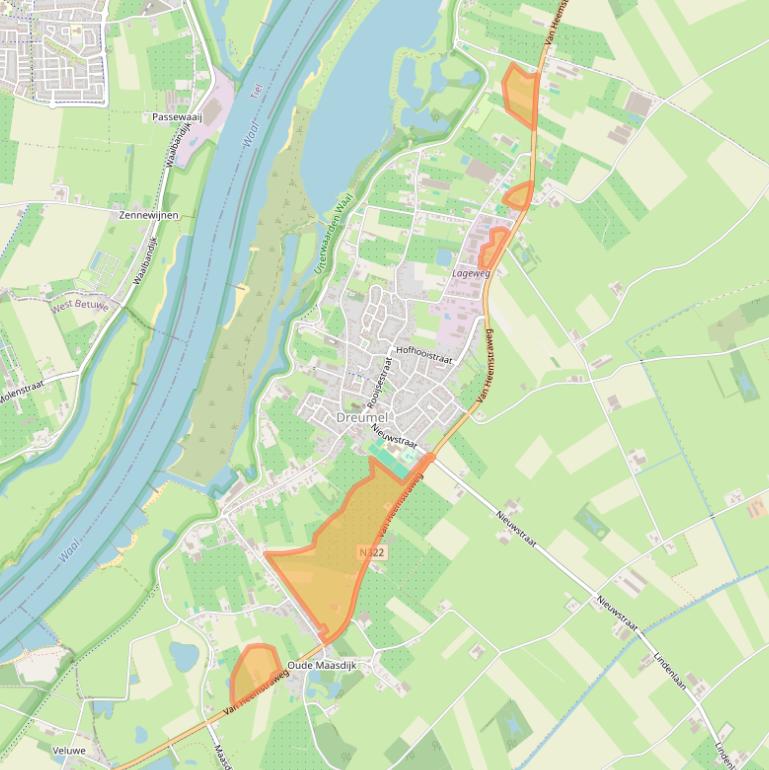 Kaart van postcodegebied 6621KL.