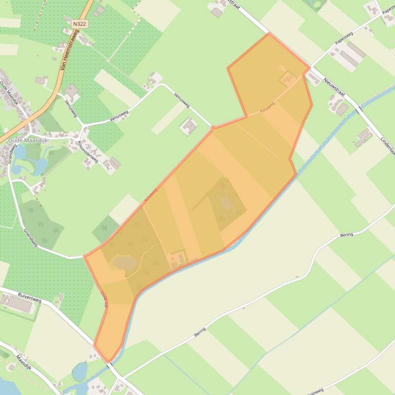 Kaart van postcodegebied 6621KX.