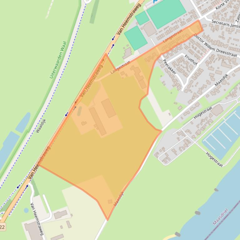 Kaart van postcodegebied 6624AA.