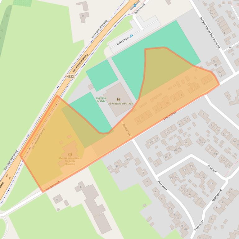 Kaart van postcodegebied 6624AB.