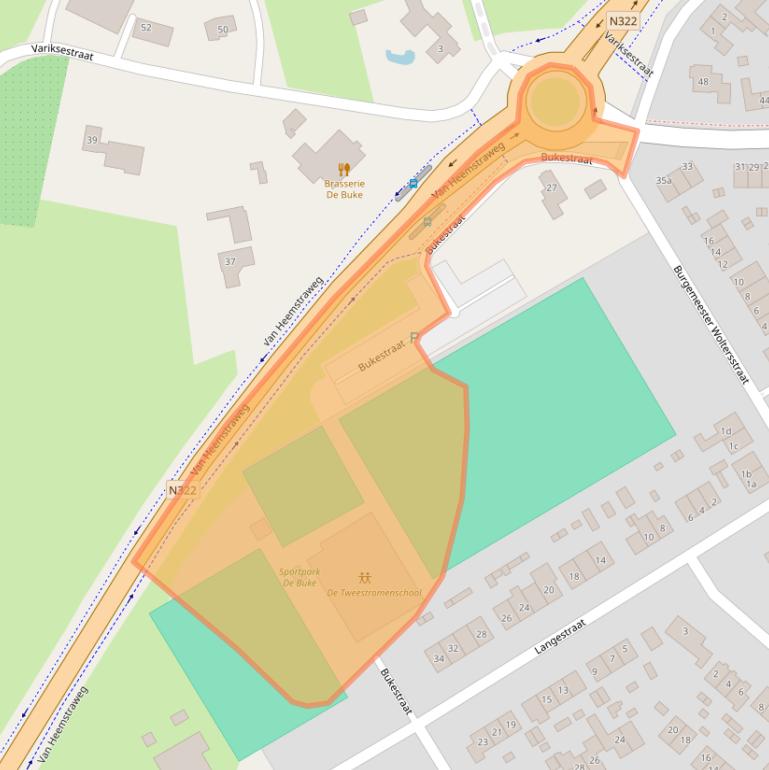 Kaart van postcodegebied 6624AN.