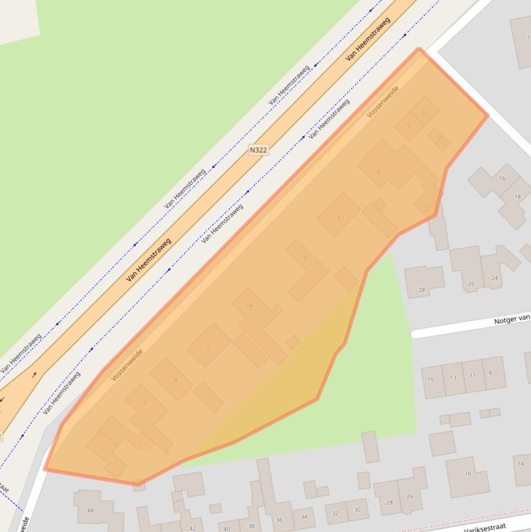 Kaart van postcodegebied 6624AT.