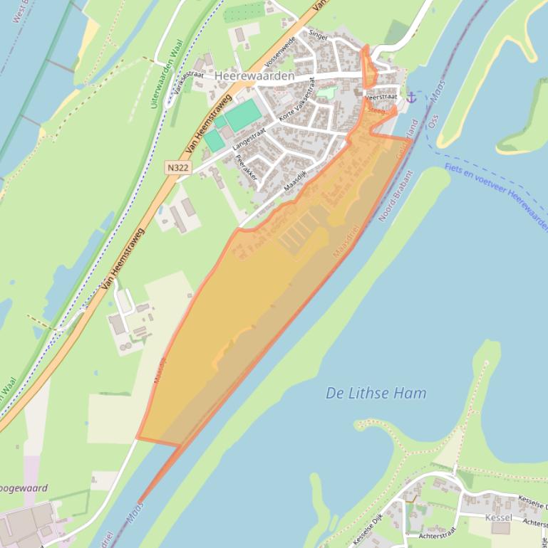 Kaart van postcodegebied 6624BA.