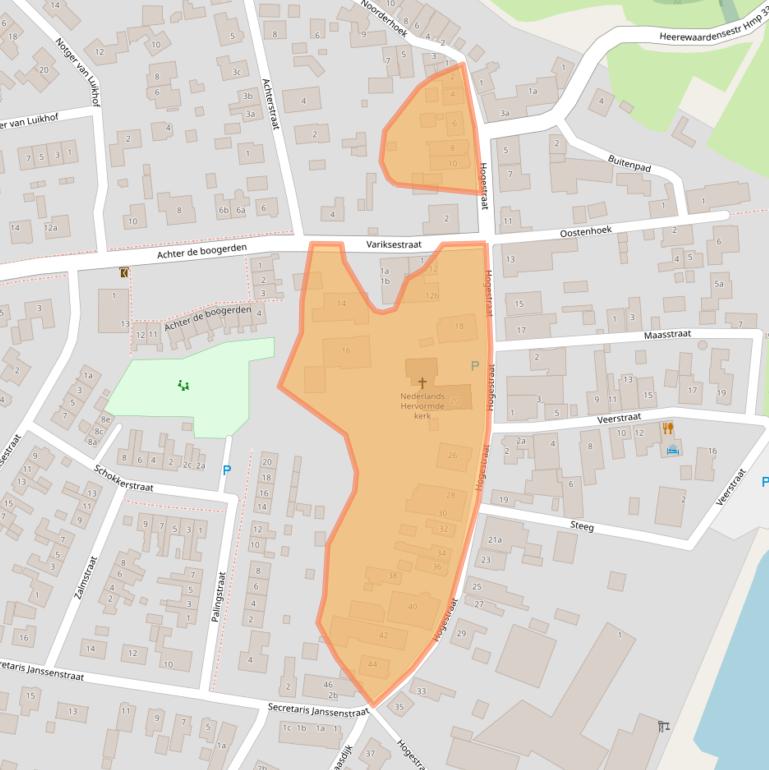 Kaart van postcodegebied 6624BB.