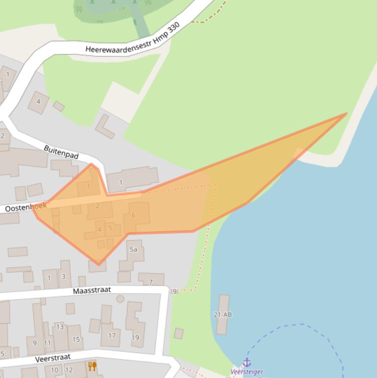 Kaart van postcodegebied 6624BD.