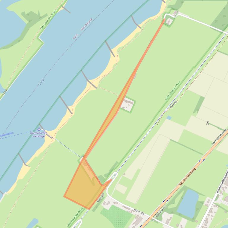 Kaart van postcodegebied 6624KD.