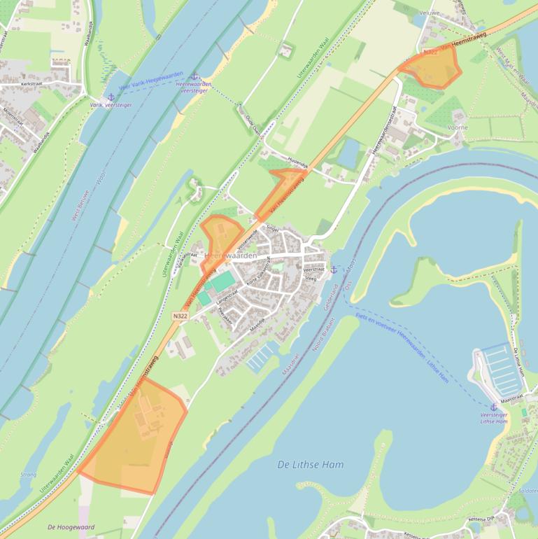 Kaart van postcodegebied 6624KJ.