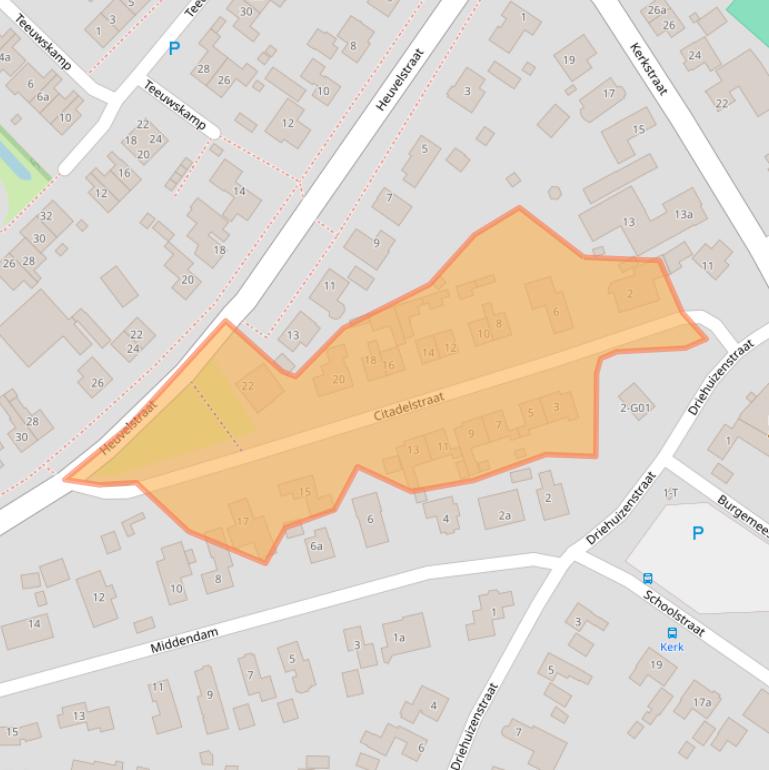 Kaart van postcodegebied 6626AH.