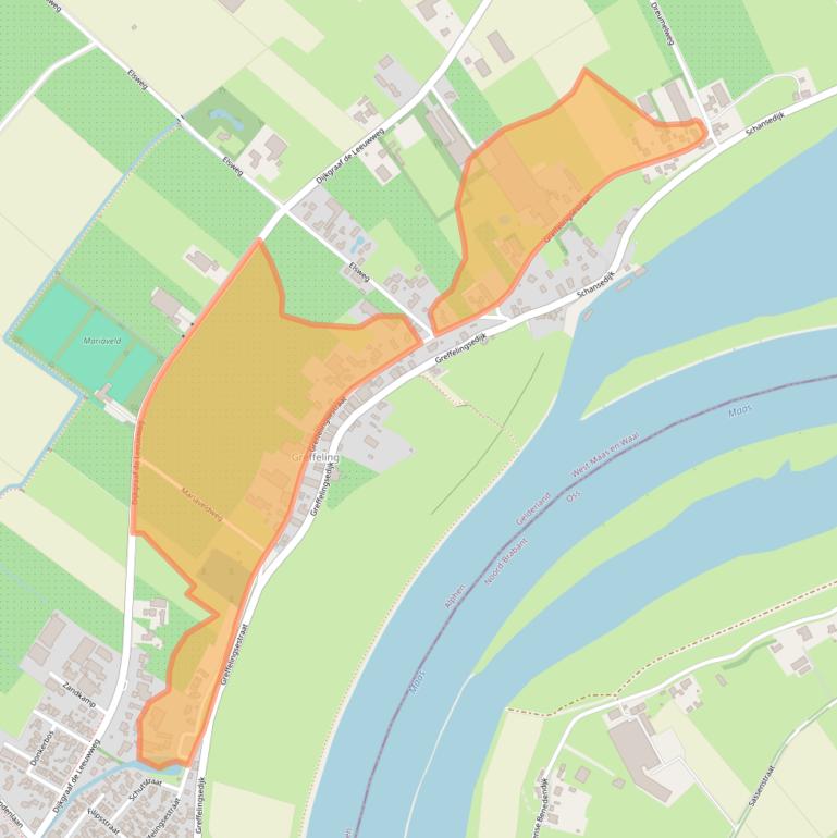 Kaart van postcodegebied 6626AP.