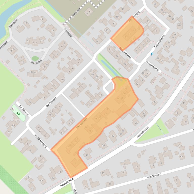 Kaart van postcodegebied 6626BS.