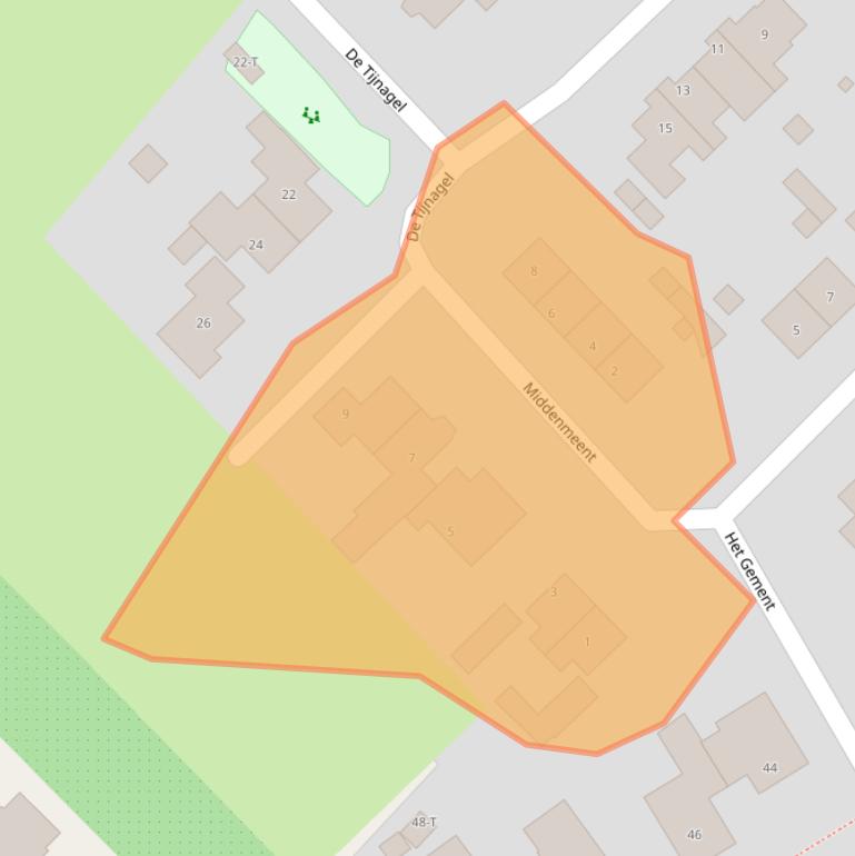 Kaart van postcodegebied 6626BV.