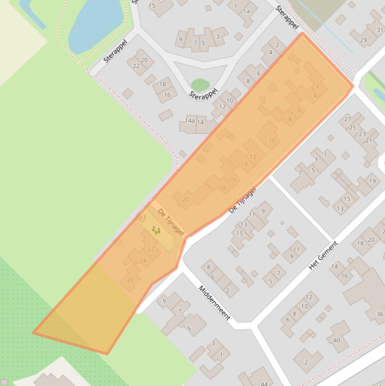 Kaart van postcodegebied 6626BX.