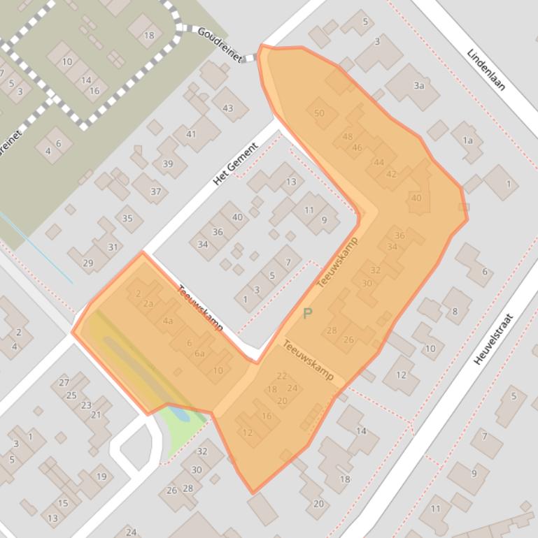 Kaart van postcodegebied 6626CB.