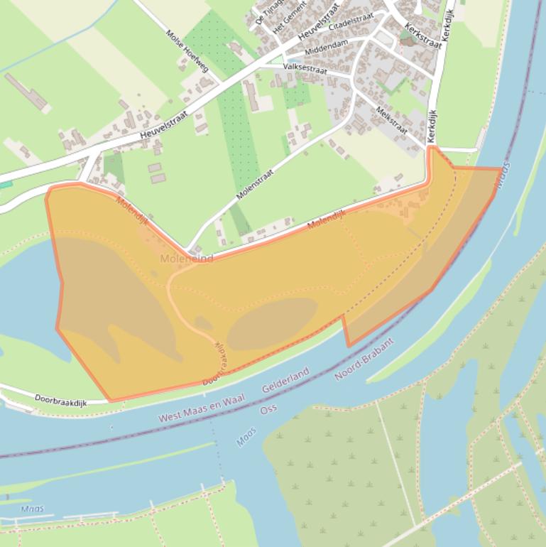Kaart van postcodegebied 6626KA.