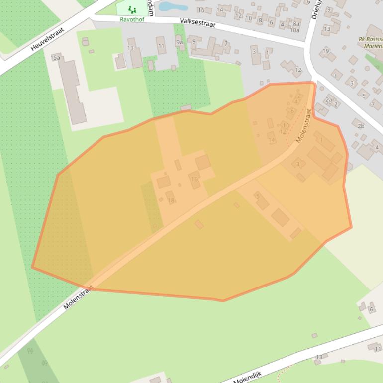 Kaart van postcodegebied 6626KC.