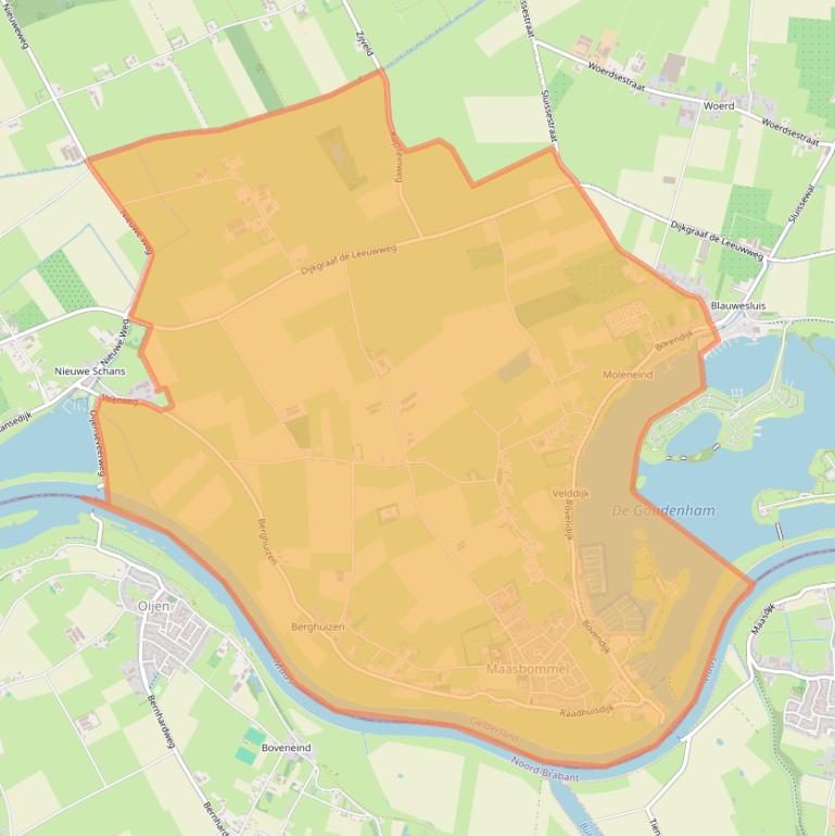 Kaart van postcodegebied 6627.