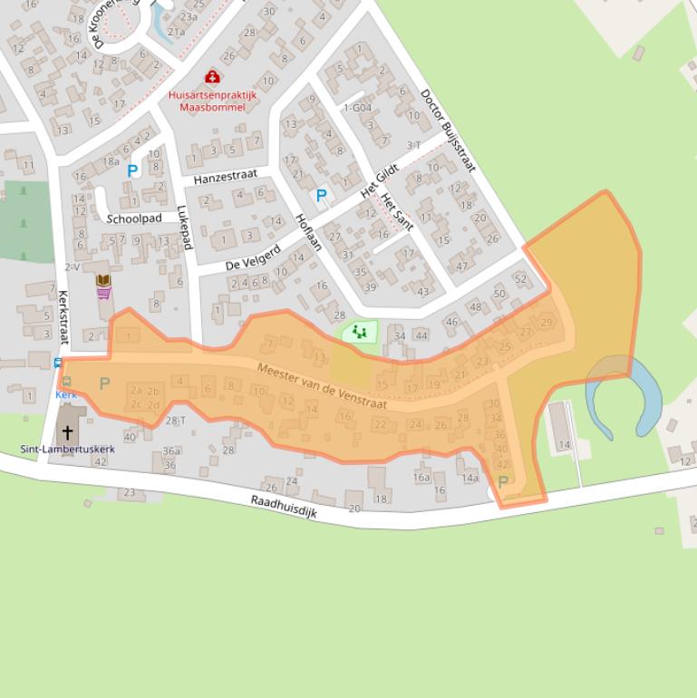 Kaart van postcodegebied 6627AG.