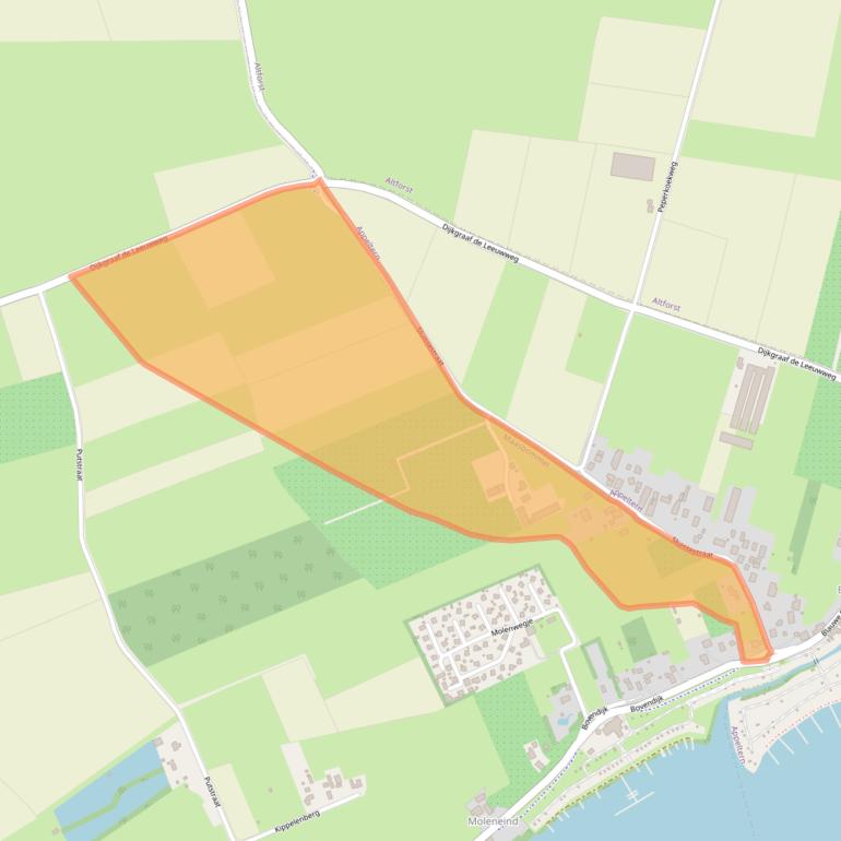 Kaart van postcodegebied 6627KR.