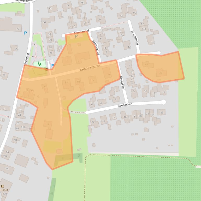 Kaart van postcodegebied 6628AD.