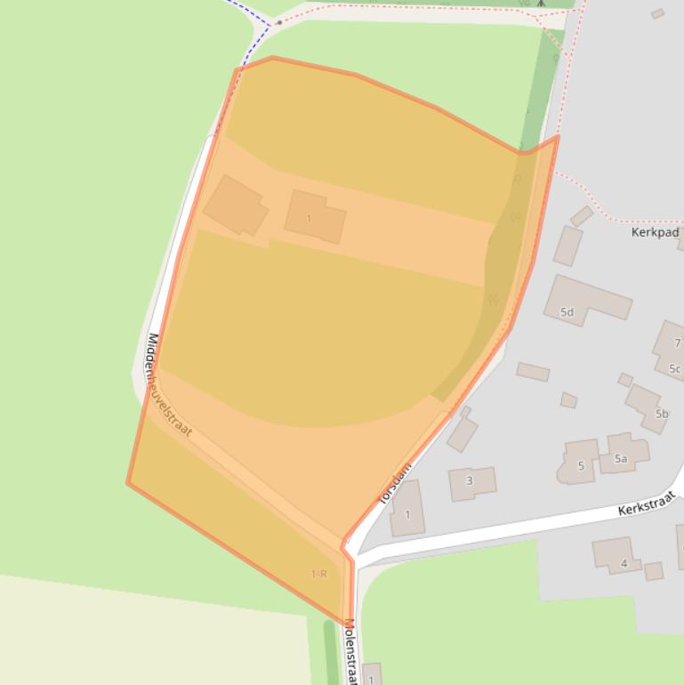 Kaart van postcodegebied 6628AN.