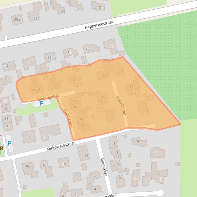 Kaart van postcodegebied 6628AP.