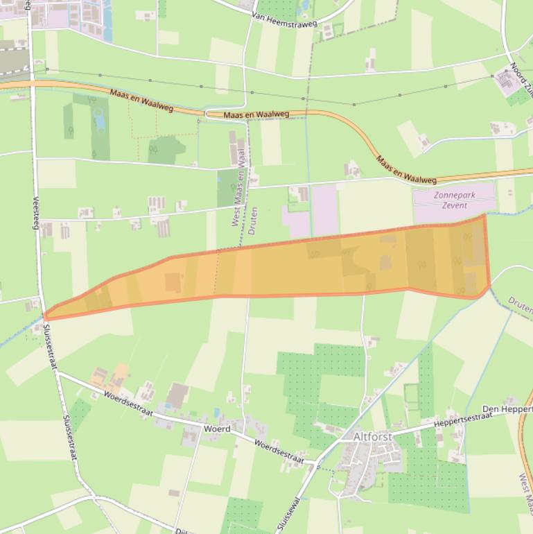 Kaart van postcodegebied 6628AR.