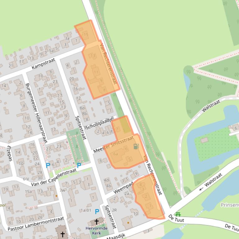 Kaart van postcodegebied 6629AH.