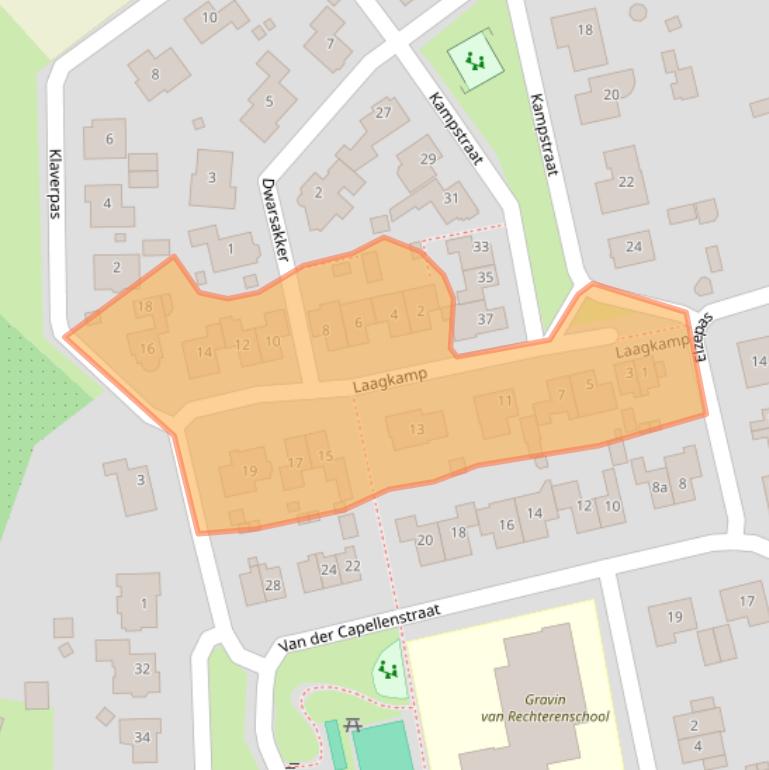 Kaart van postcodegebied 6629BA.