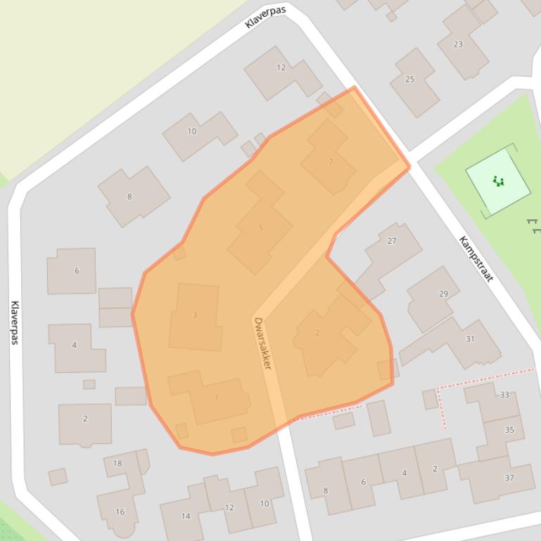 Kaart van postcodegebied 6629BD.