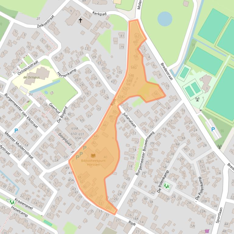 Kaart van postcodegebied 6631AT.