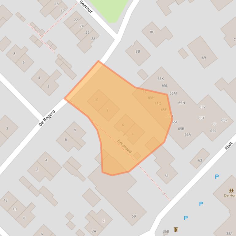 Kaart van postcodegebied 6631AX.