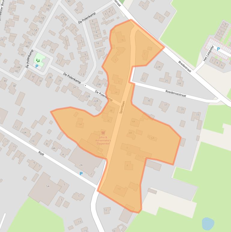 Kaart van postcodegebied 6631BD.