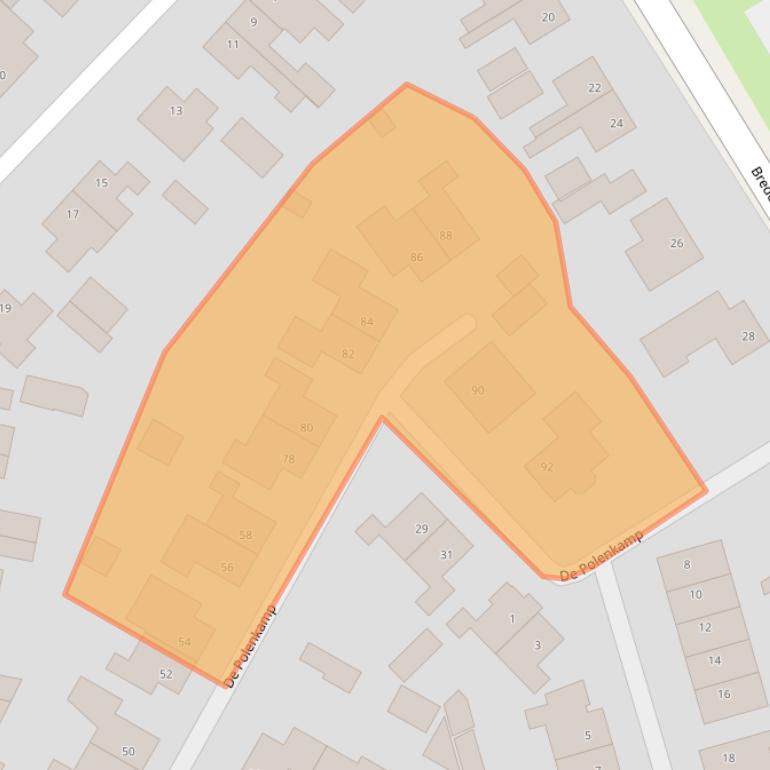 Kaart van postcodegebied 6631BR.