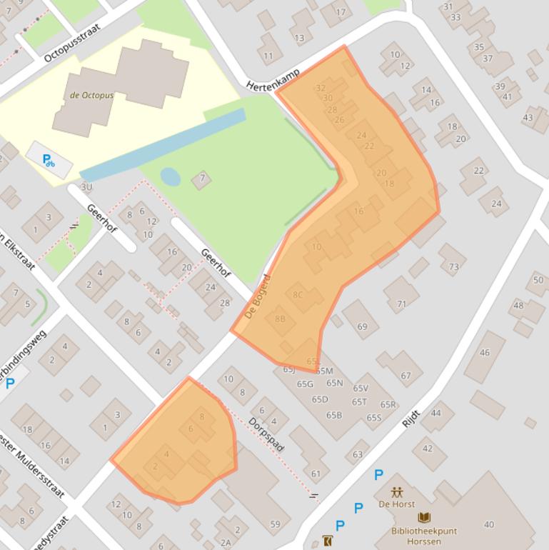 Kaart van postcodegebied 6631CE.